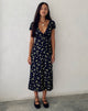 Afbeelding van Eviaso Midi Dress in Lemon and Lime Black