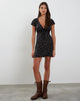 Afbeelding van Evilia Mini Dress in Pretty Petal Black
