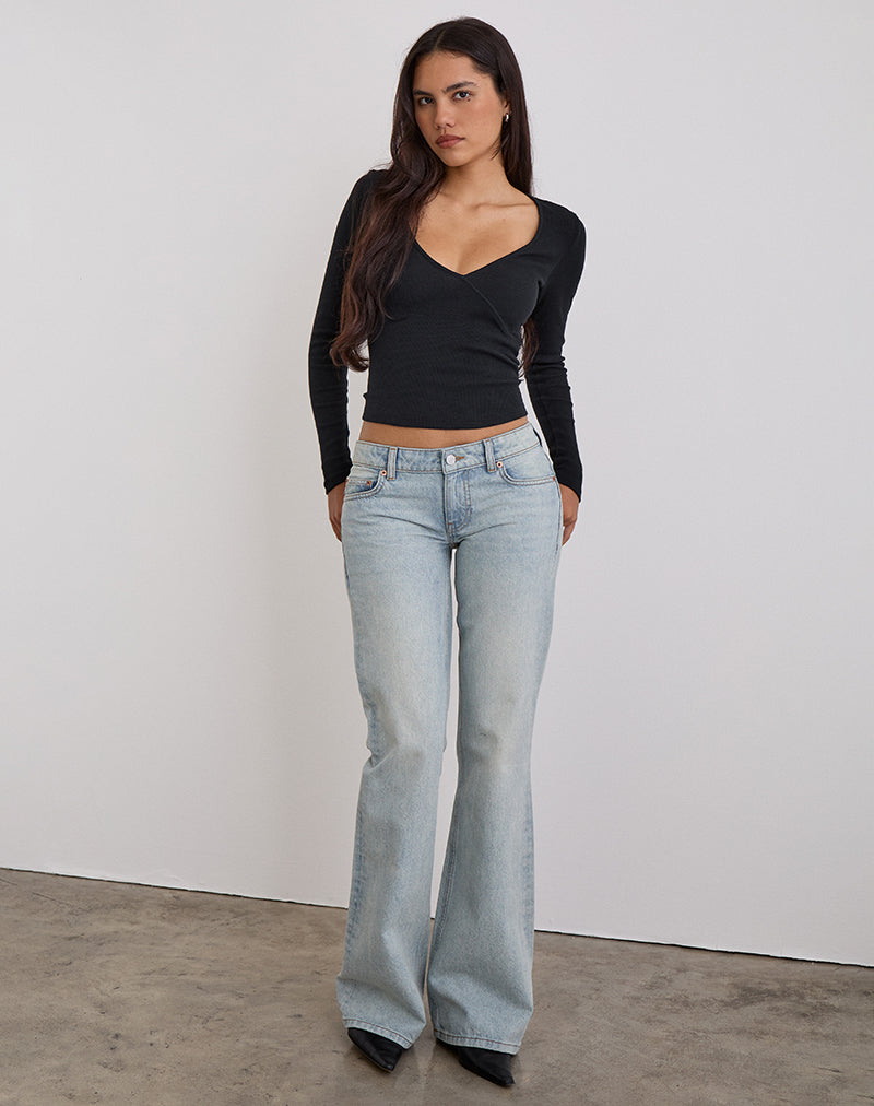 Afbeelding van Extra Low Rise Flare in Breeze Blue Wash