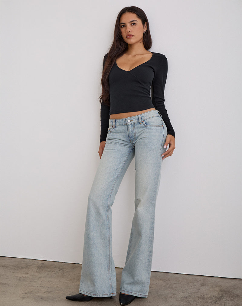 Afbeelding van Extra Low Rise Flare in Breeze Blue Wash