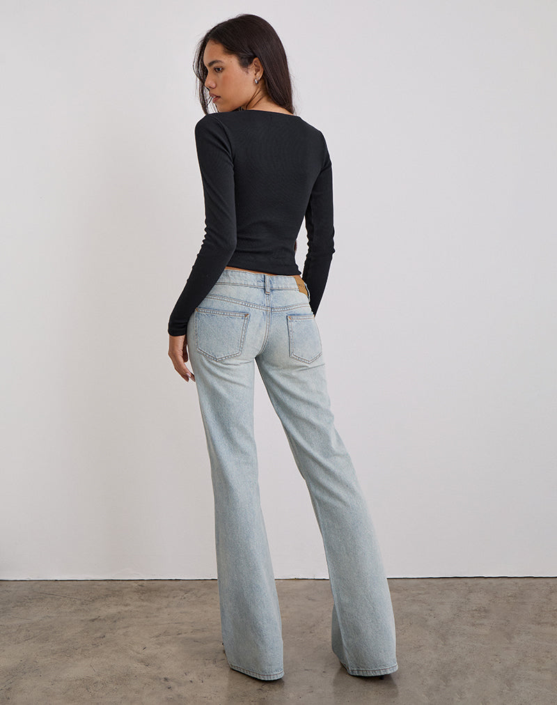 Afbeelding van Extra Low Rise Flare in Breeze Blue Wash
