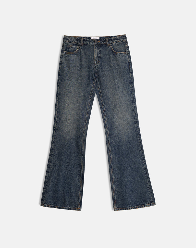 Afbeelding van Extra Low Rise Flare Jeans in Dirty Green