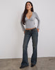 Afbeelding van Extra Low Rise Flare Jeans in Dirty Green