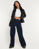 Afbeelding van Roomy Extra Wide Jeans in Koord Navy