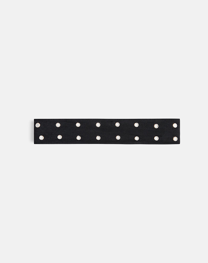 Eyelet Hoofdband in Zwart