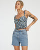 Afbeelding van Ezra Crop Top in Floral Field Navy