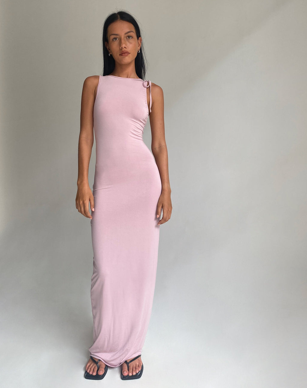 Elinor Maxi Dress in Slinky Baby Pink