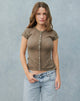 Afbeelding van Elmira Top in Sheer Knit Khaki