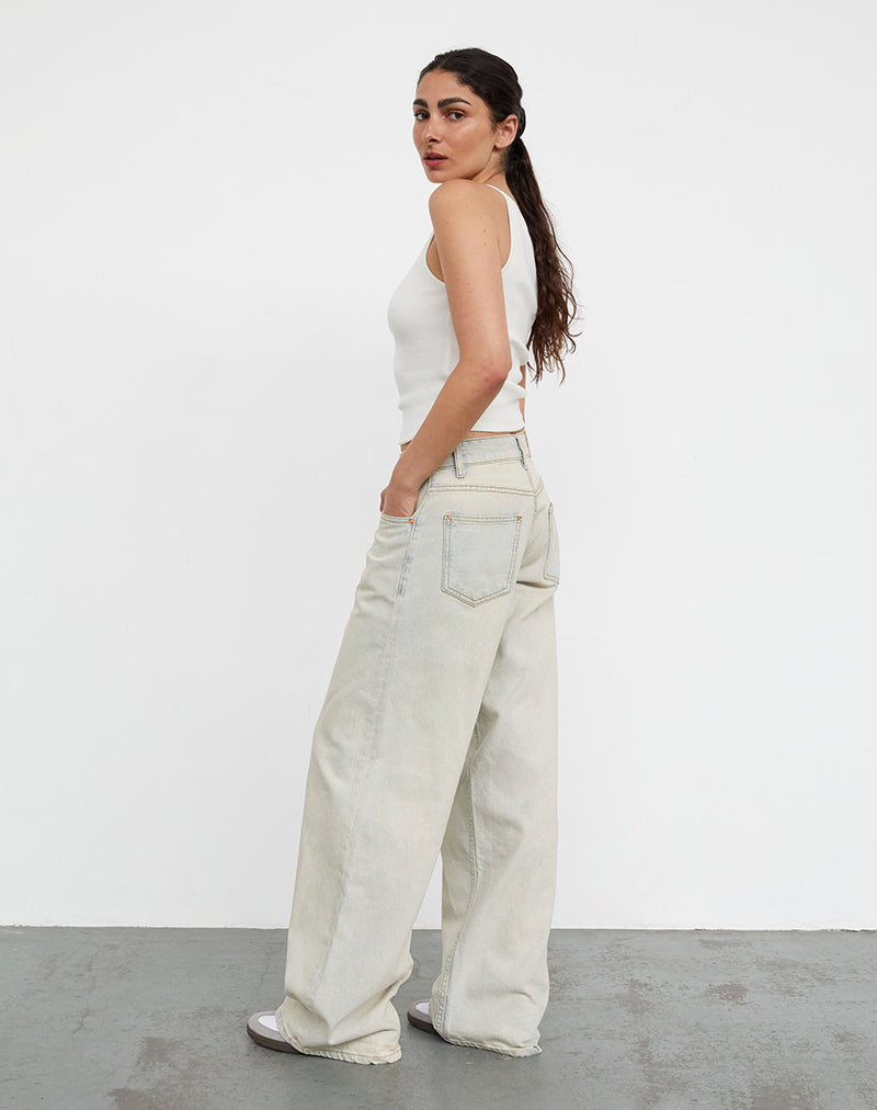 Afbeelding van Roomy Extra Wide Low Rise Jeans In Arctic Blue