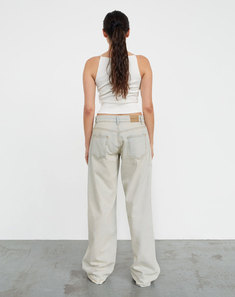Afbeelding van Roomy Extra Wide Low Rise Jeans In Arctic Blue