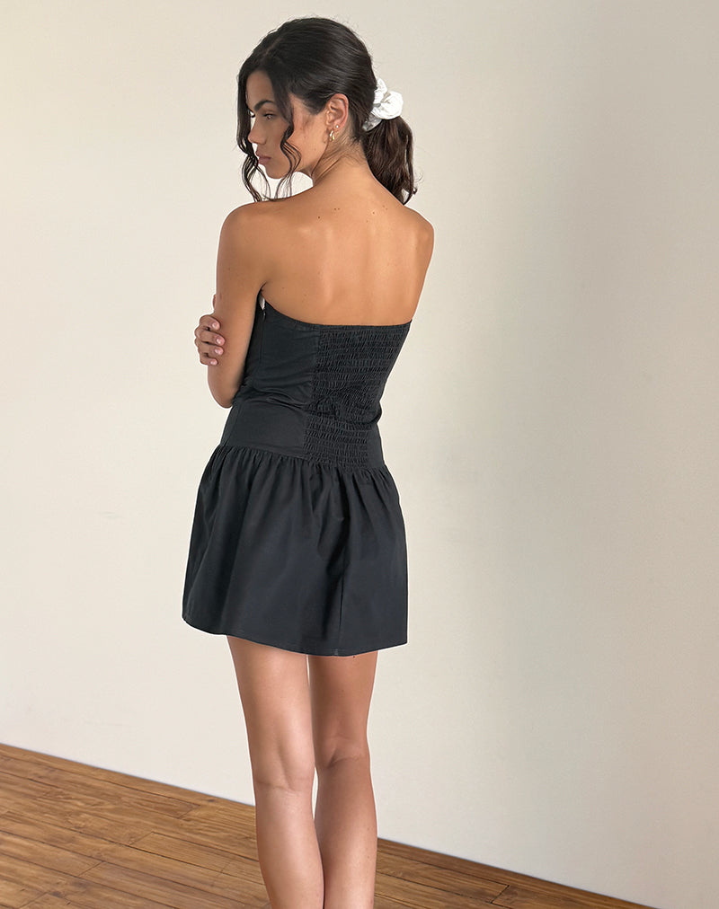 Afbeelding van Faelas Mini Jurkje in Tapschoen met Off White Strikjes