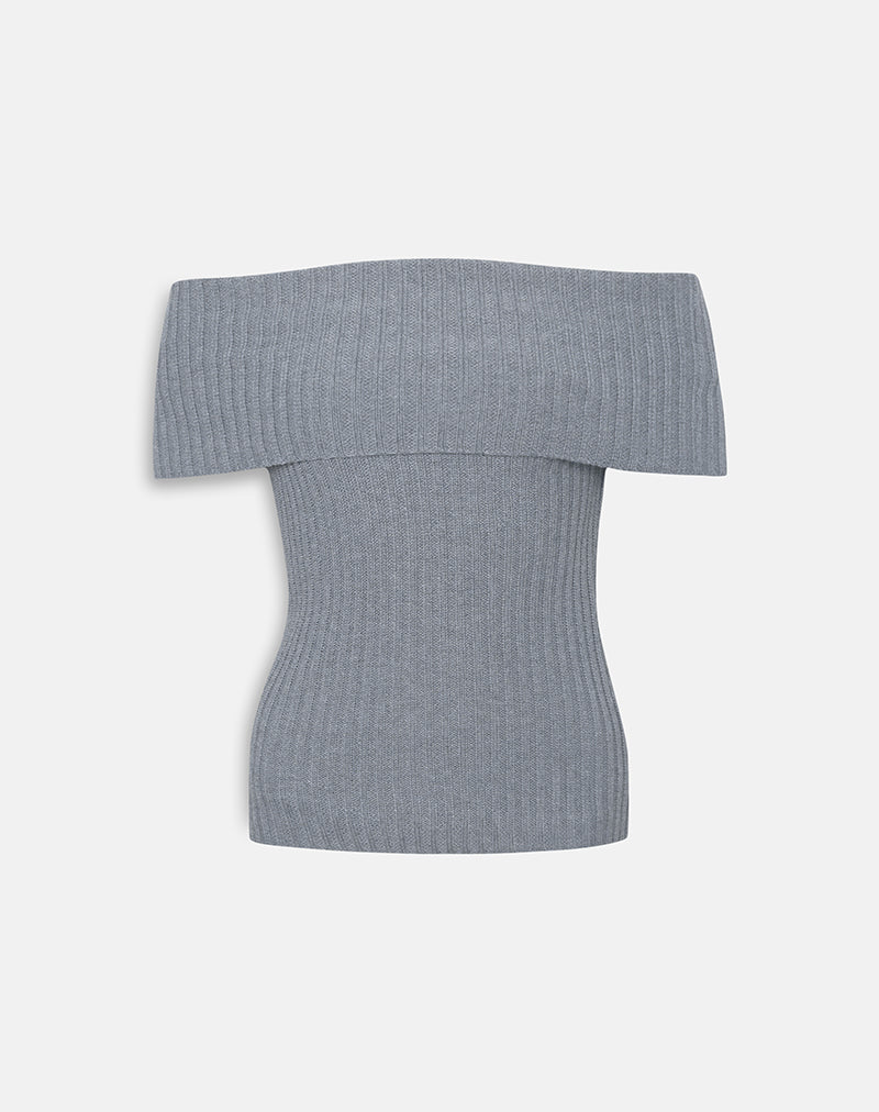 Afbeelding van Fahari Foldover Top in ribtricot Grijs