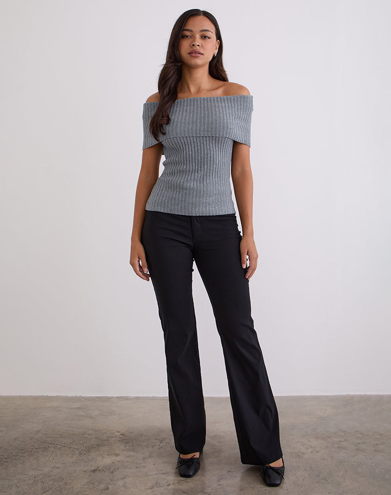 Afbeelding van Fahari Foldover Top in ribtricot Grijs