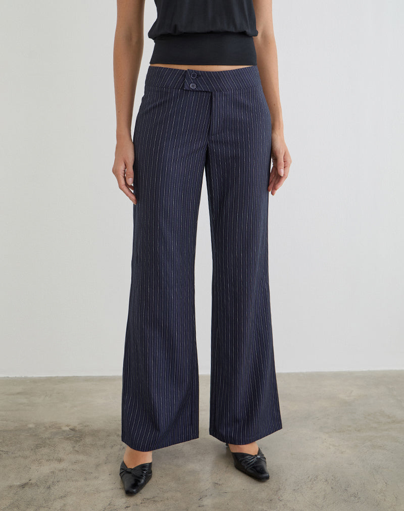 Falita-broek in Tailoring Navy Stripe