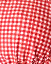 Rood geruit met Picot-versiering