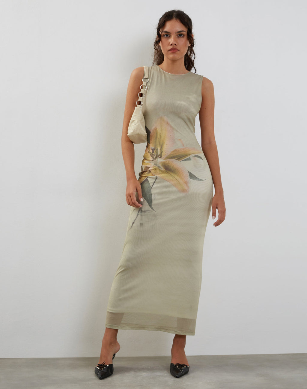 Fayola Maxi Dress met print in gele lelieprint
