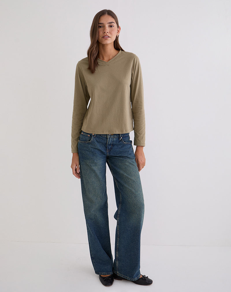 Afbeelding van Feman Top in Jersey Khaki