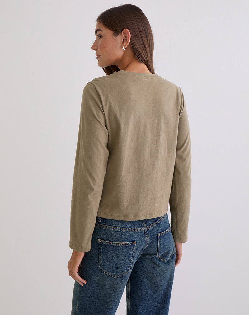 Afbeelding van Feman Top in Jersey Khaki