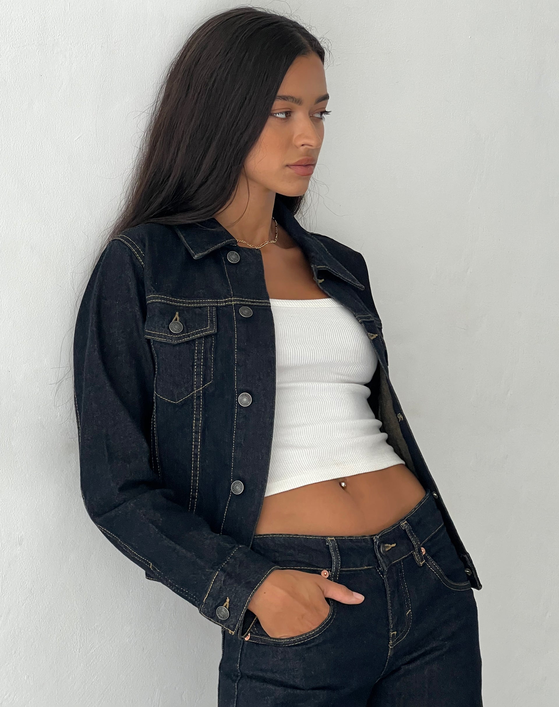 Afbeelding van Fitted Denim Jacket in Indigo