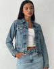 Afbeelding van Fitted Denim Jacket in Blue Wash