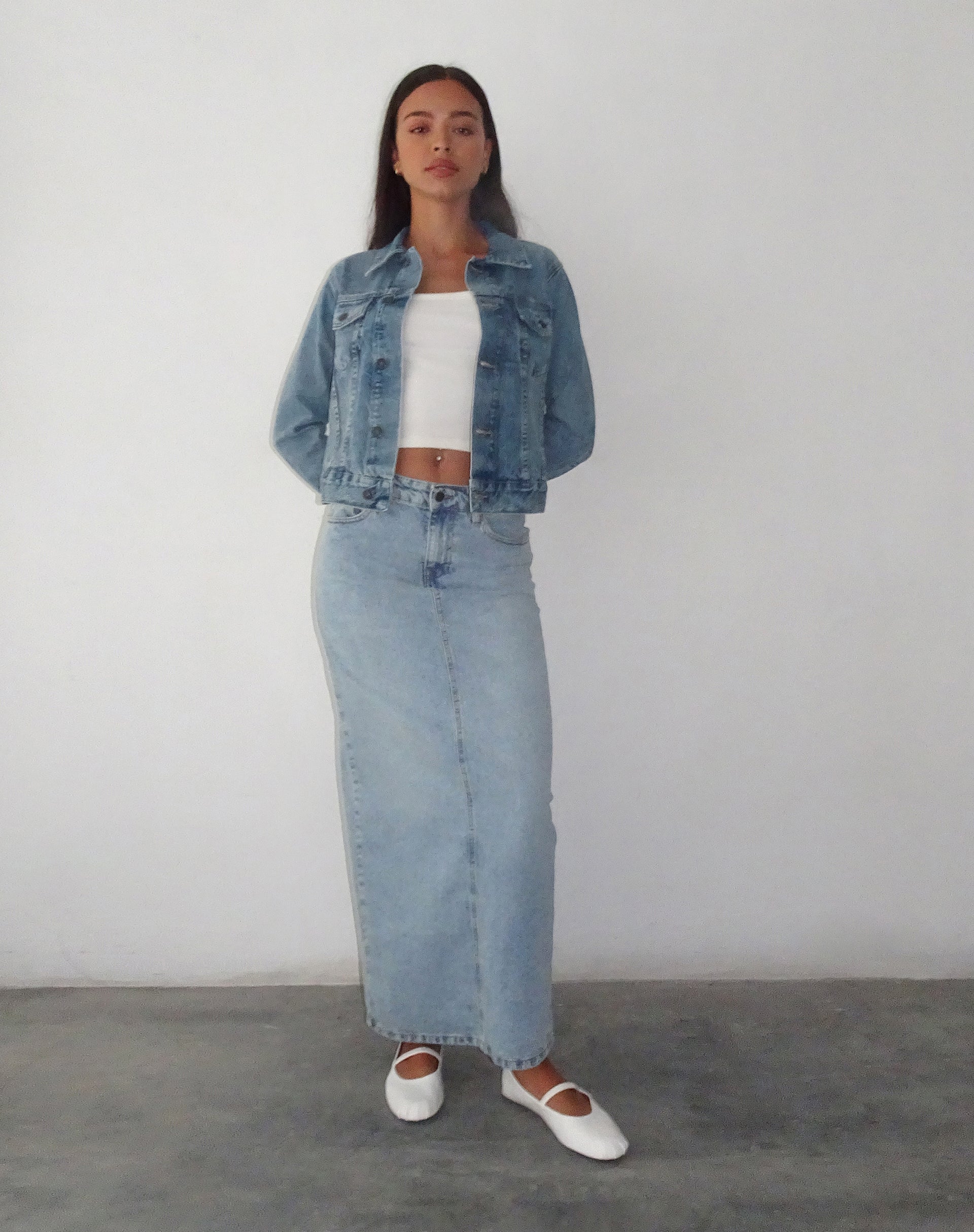 Afbeelding van Fitted Denim Jacket in Blue Wash