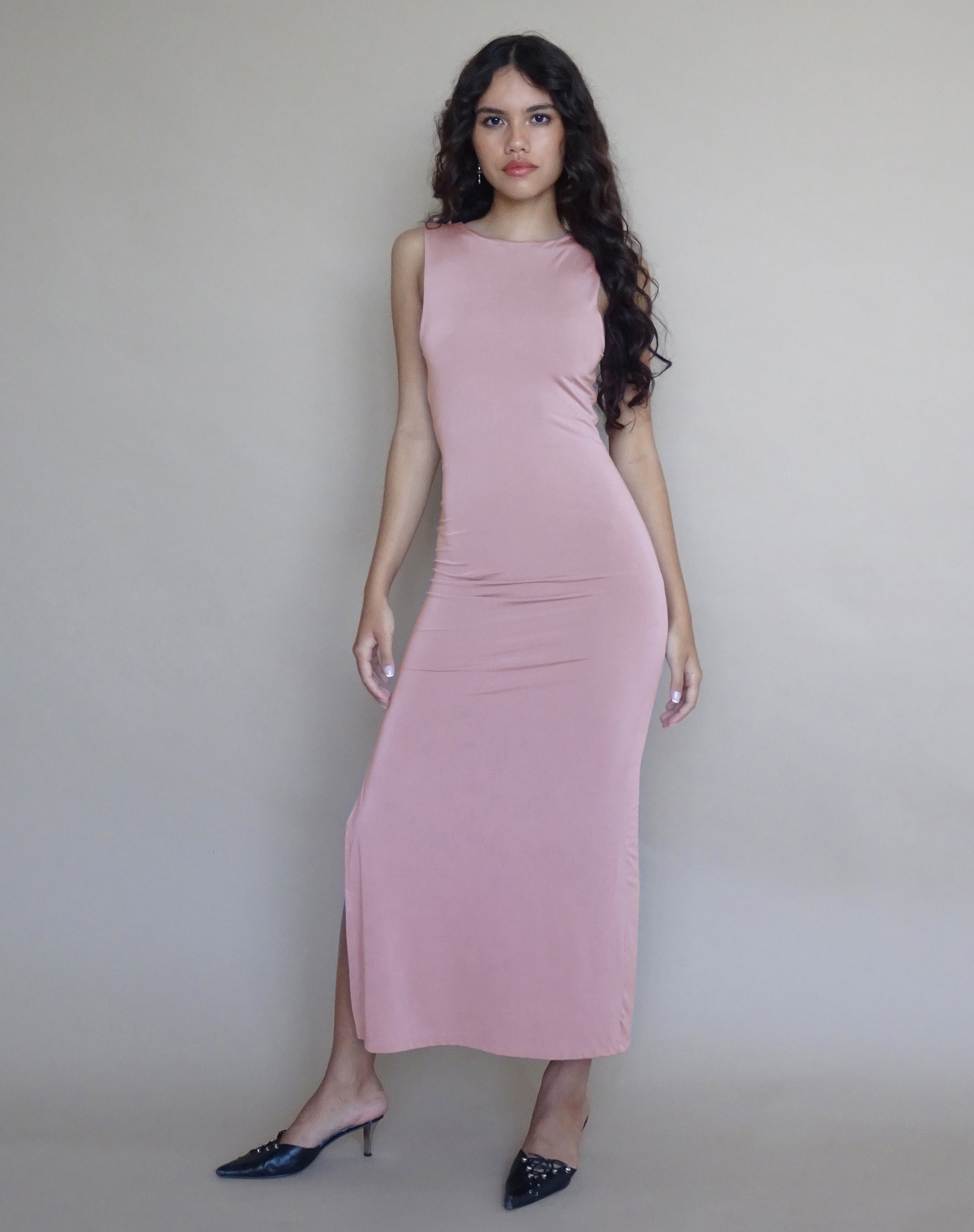 Afbeelding van Flo Maxi Dress in Slinky Light Mauve