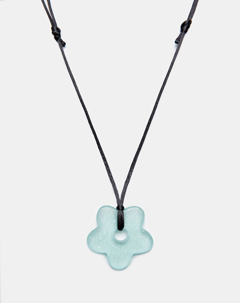 Afbeelding van Bloem Ketting in Hars Blauw