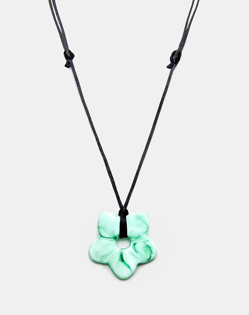 Bloemenketting in hars groen