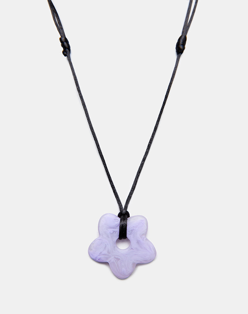 Afbeelding van Bloemenketting in hars Lila
