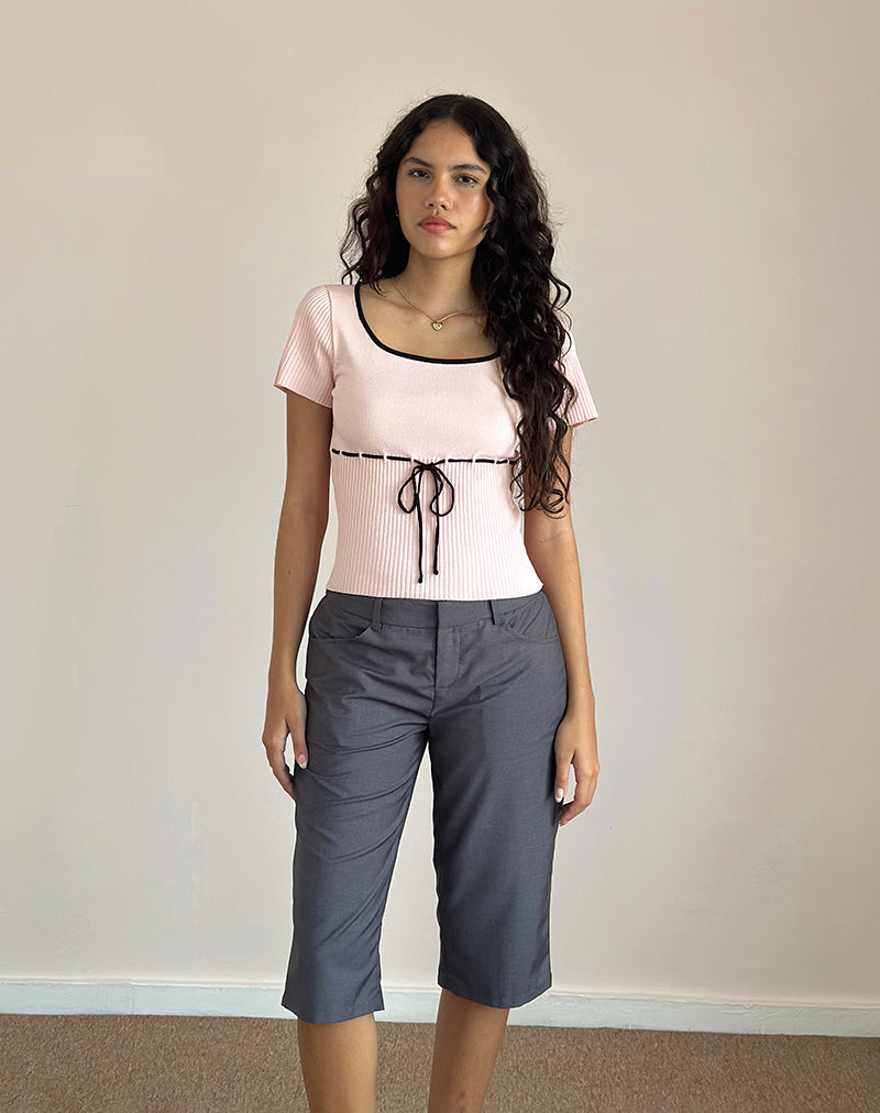 Afbeelding van Frauke Top in Blush Pink met Zwart