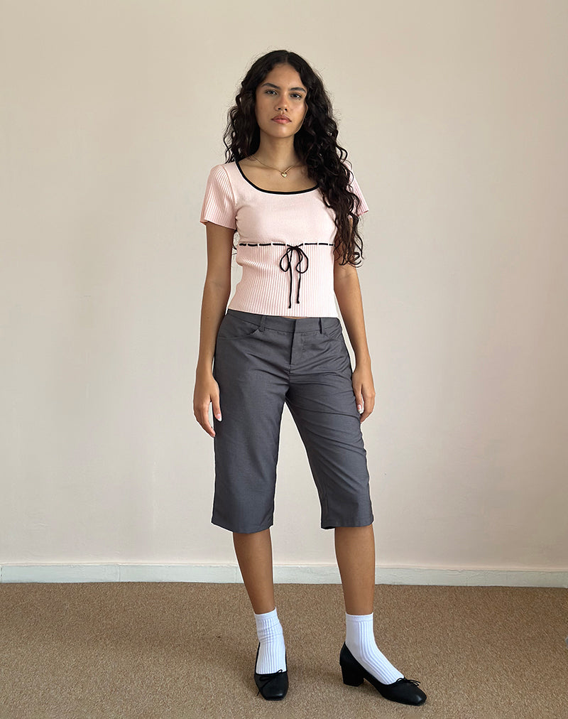 Afbeelding van Frauke Top in Blush Pink met Zwart