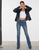 Afbeelding van Gerafelde jeans met lage taille in Bruinblauw Acid