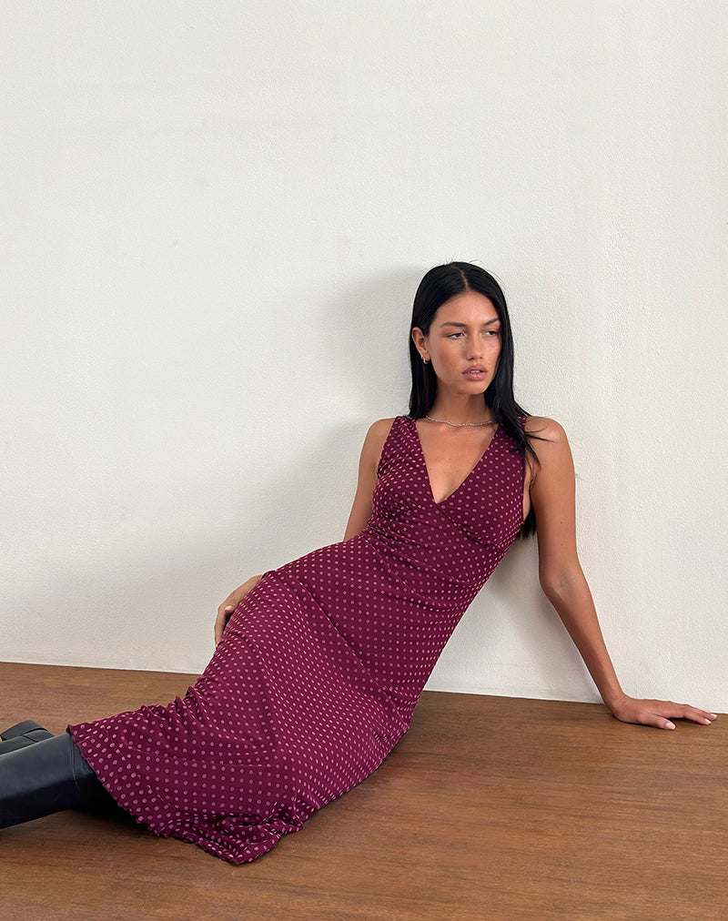 Afbeelding van Gabriella Jurk in Basic Polka Flock Berry