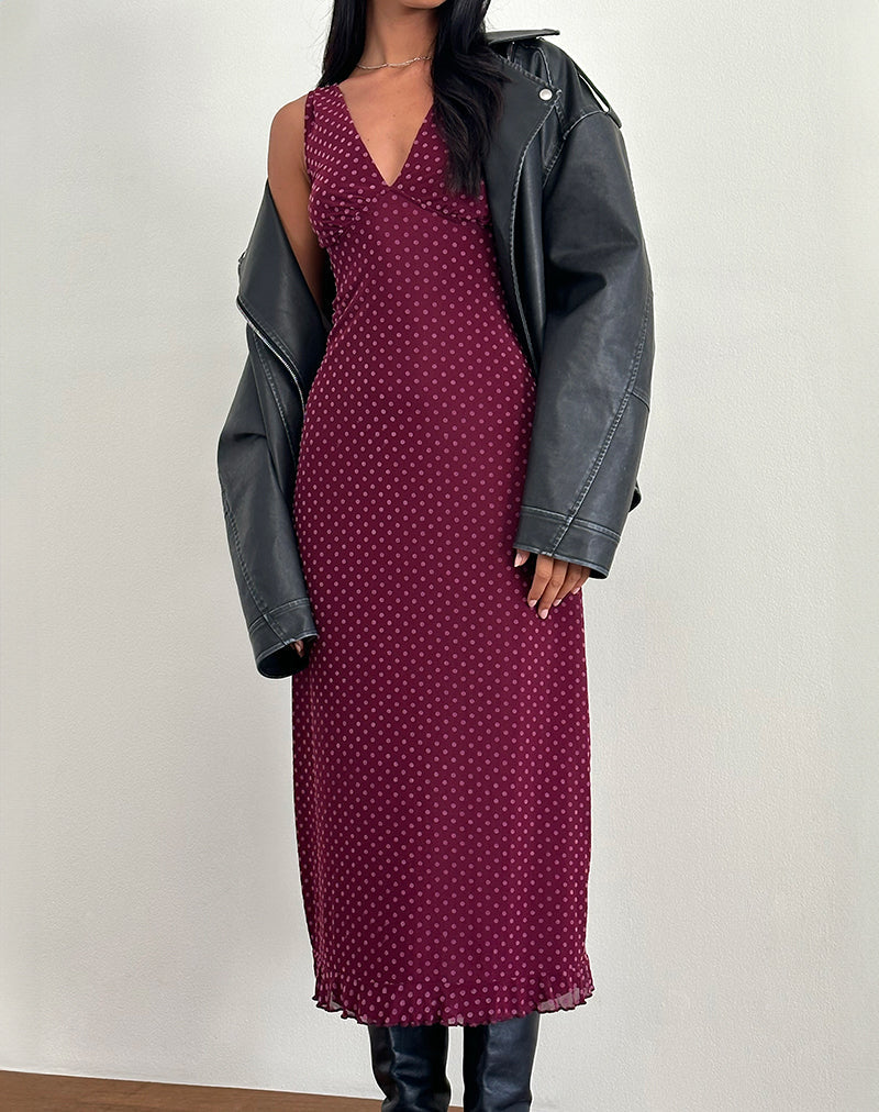 Gabriella Jurk in Basic Polka Flock Berry