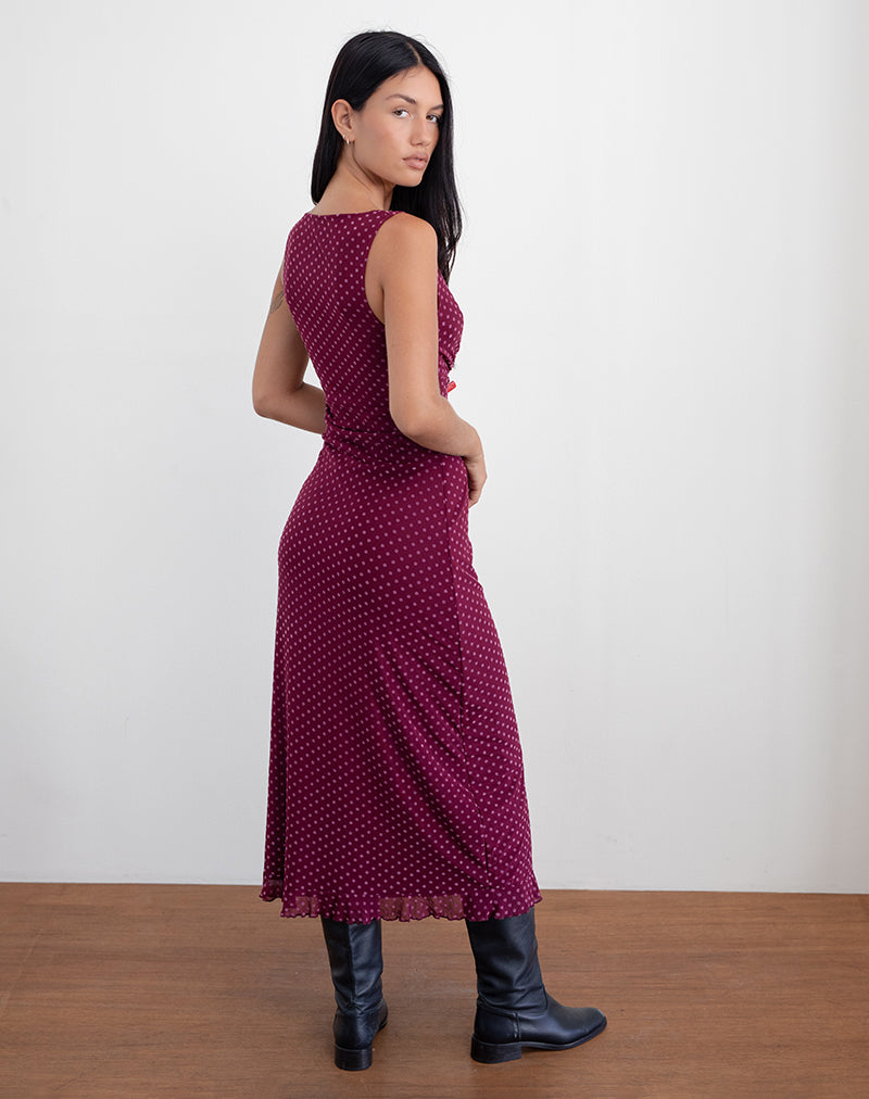 Afbeelding van Gabriella Jurk in Basic Polka Flock Berry