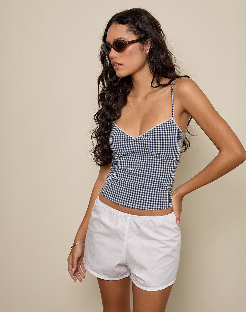 Afbeelding van Gaika Cami Top in Seersucker Gingham Navy