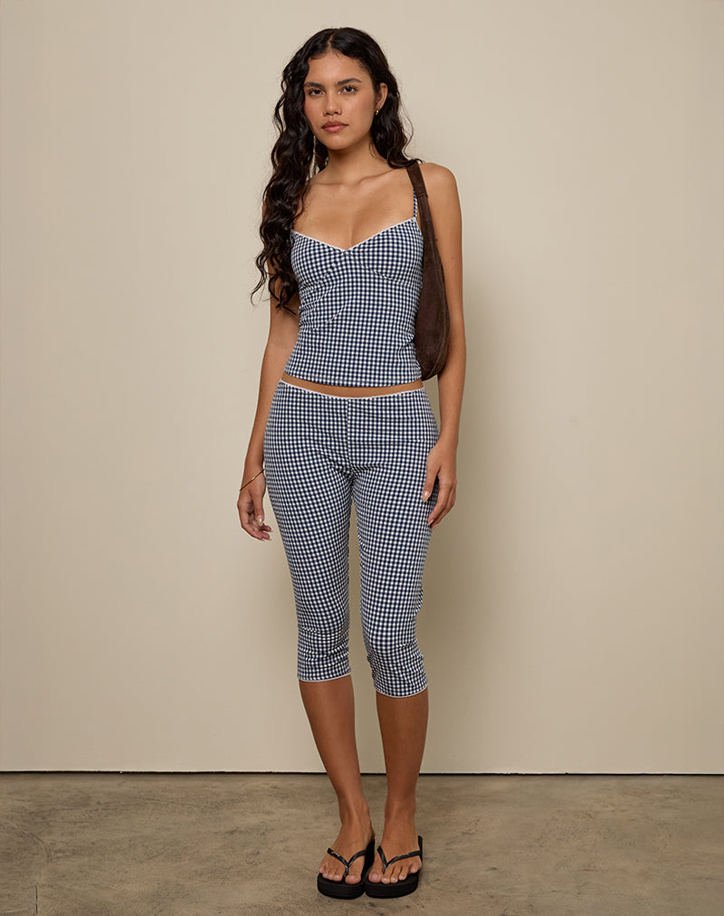 Afbeelding van Gaika Cami Top in Seersucker Gingham Navy