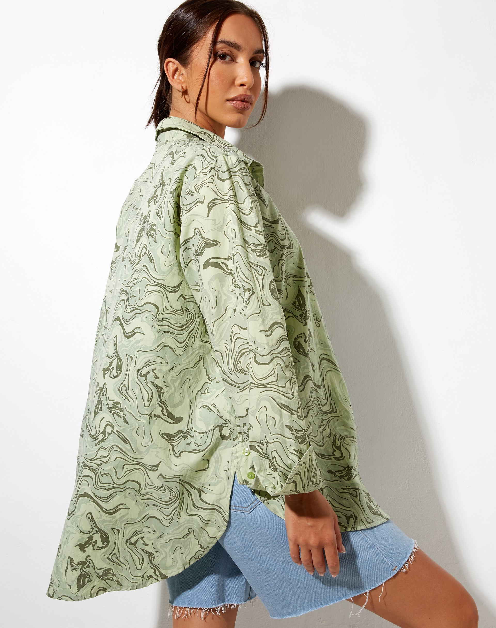 Afbeelding van Gane Shirt in Marmer Groen