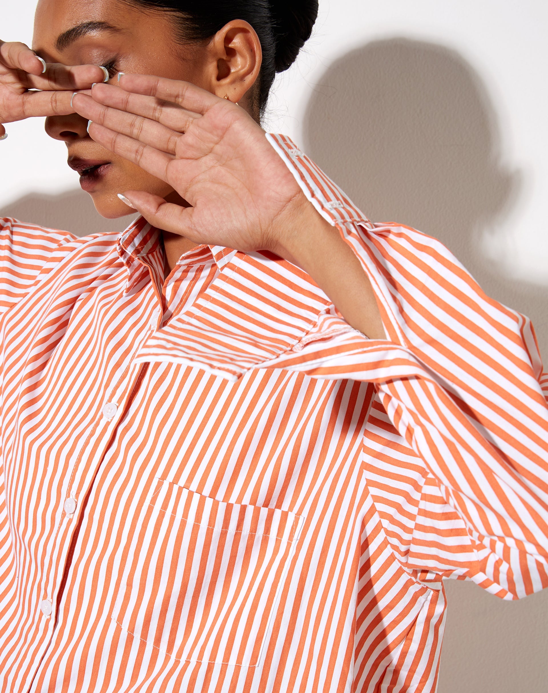 Afbeelding van Gane Shirt in Verticale Streep Oranje