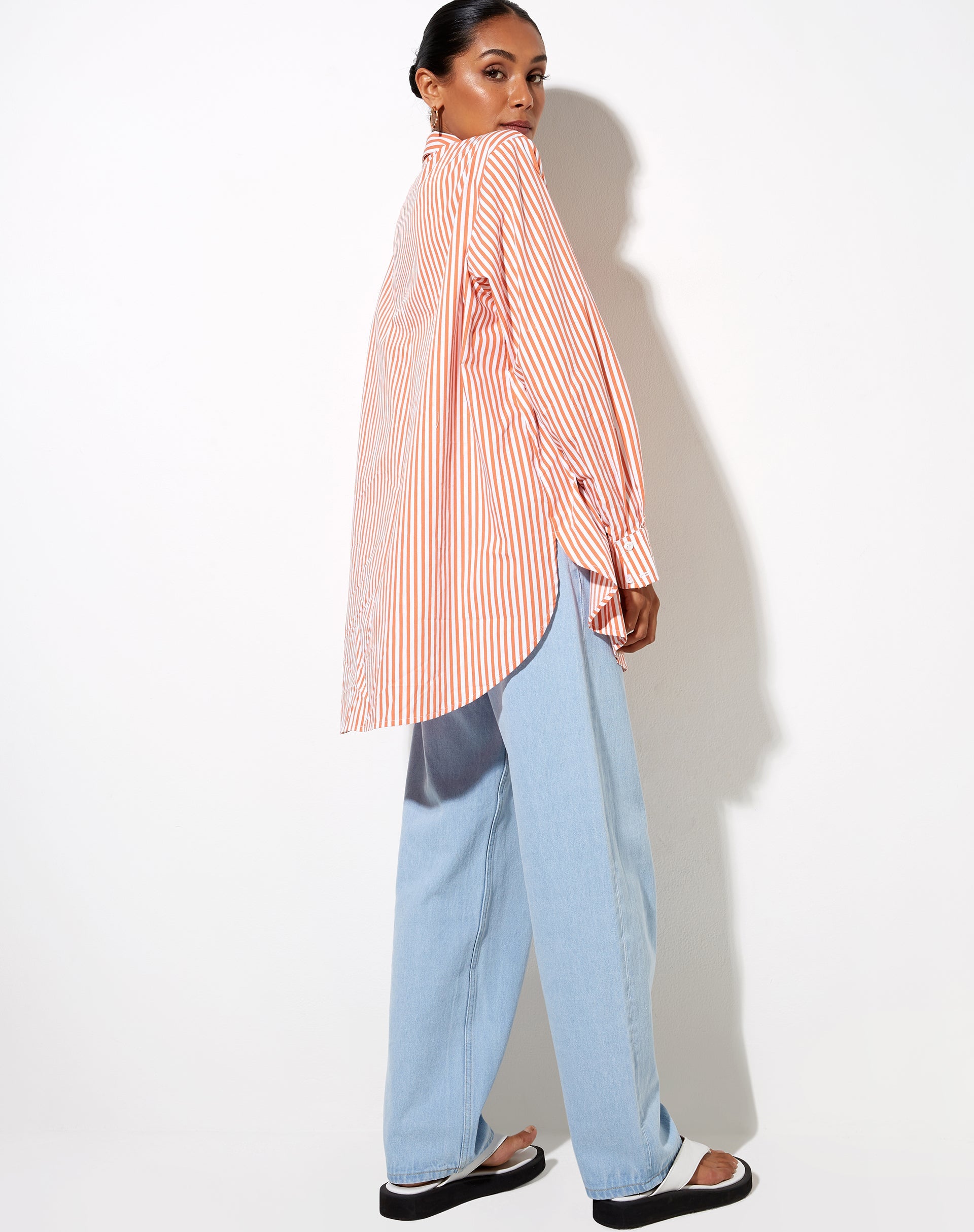 Afbeelding van Gane Shirt in Verticale Streep Oranje