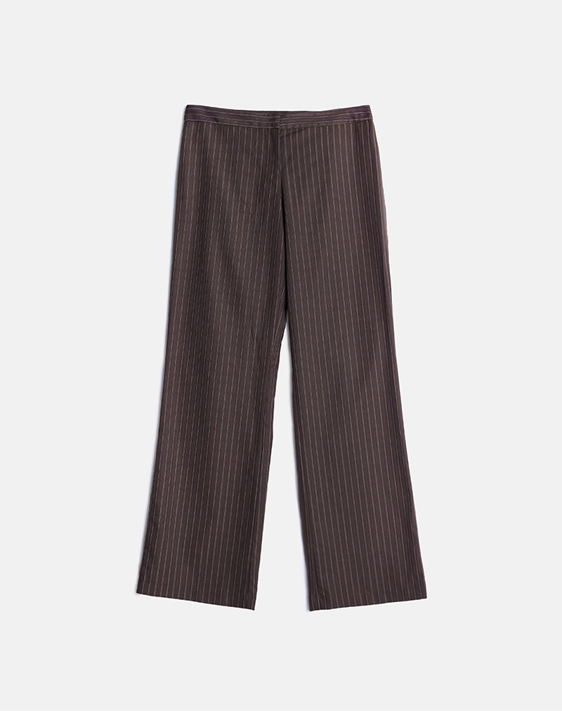 Afbeelding van Ganta Slim broek in streep Chocoladebruin