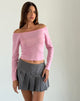 Afbeelding van Gavya Bardot Top met lange mouwen in Flamingo Roze