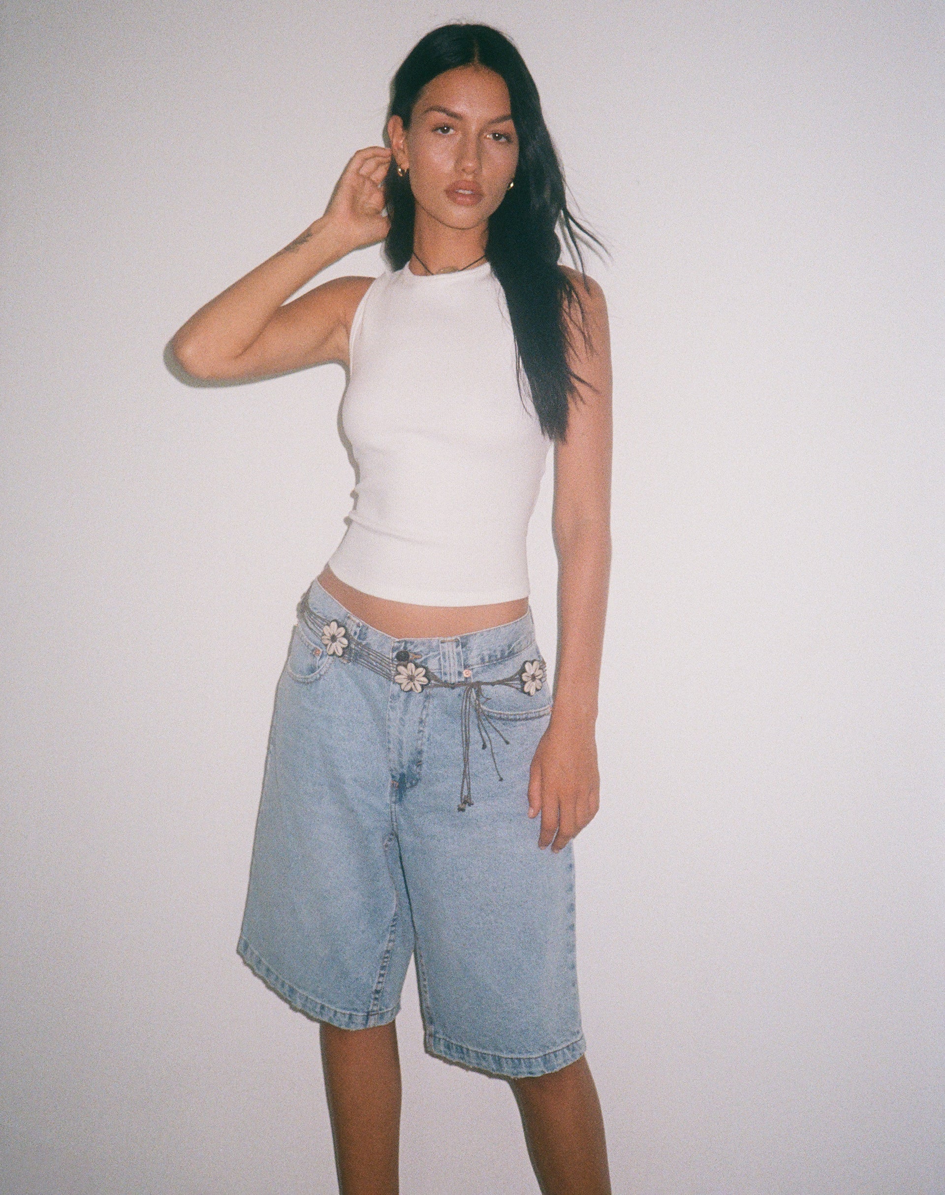 Afbeelding van Gelsho Open Rug Rib Tanktop in Off White