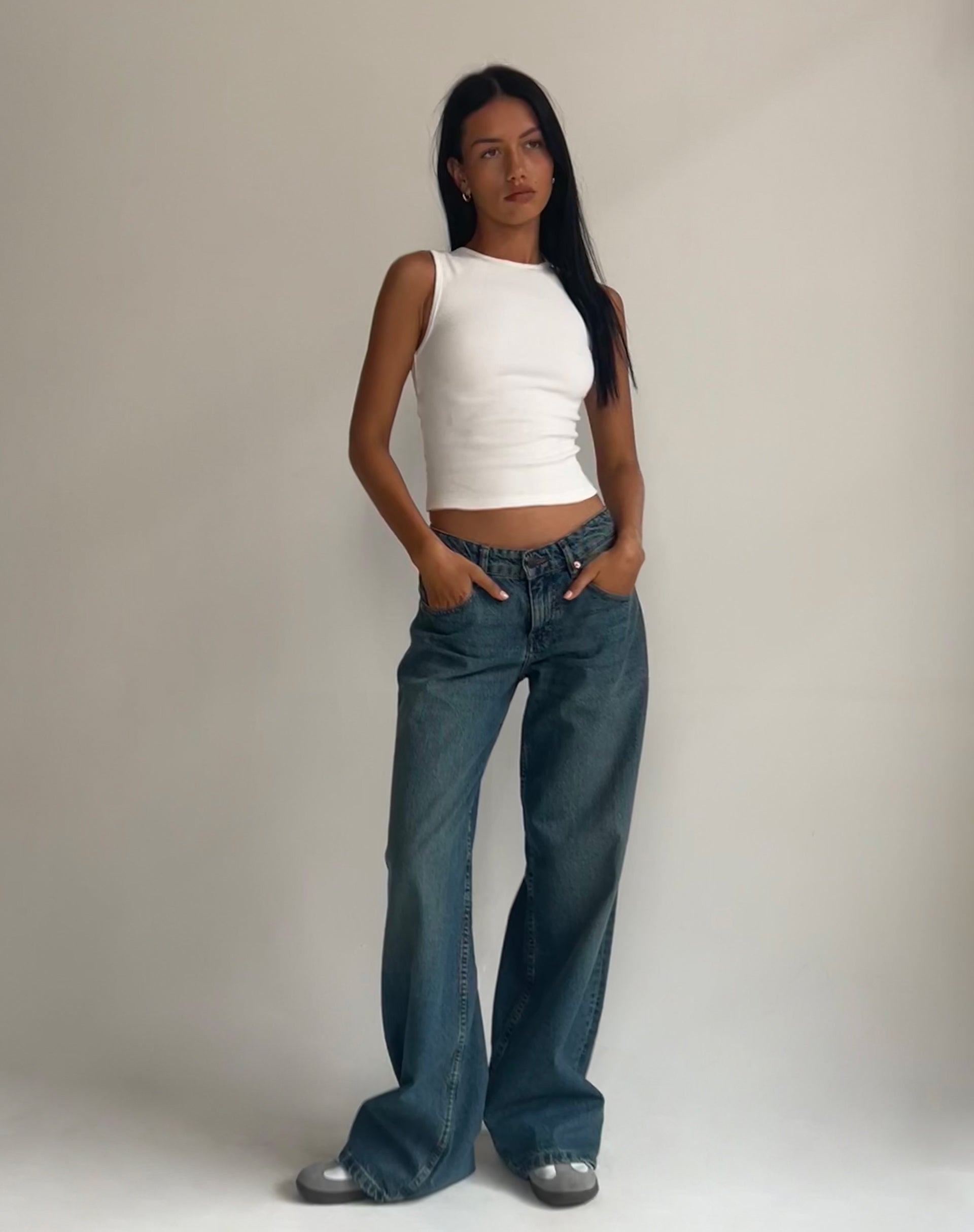 Afbeelding van Gelsho Open Rug Rib Tanktop in Off White