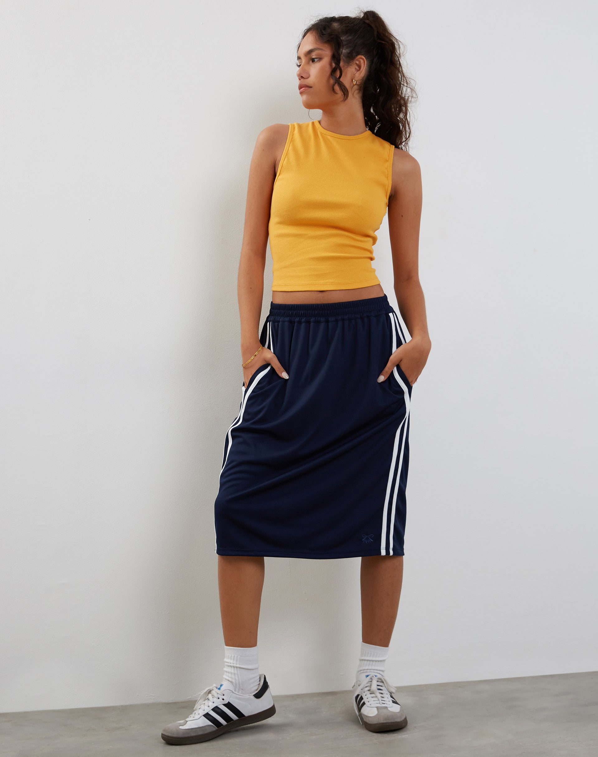 Afbeelding van Gelsho Open Back Tank Top in Faded Orange Rib
