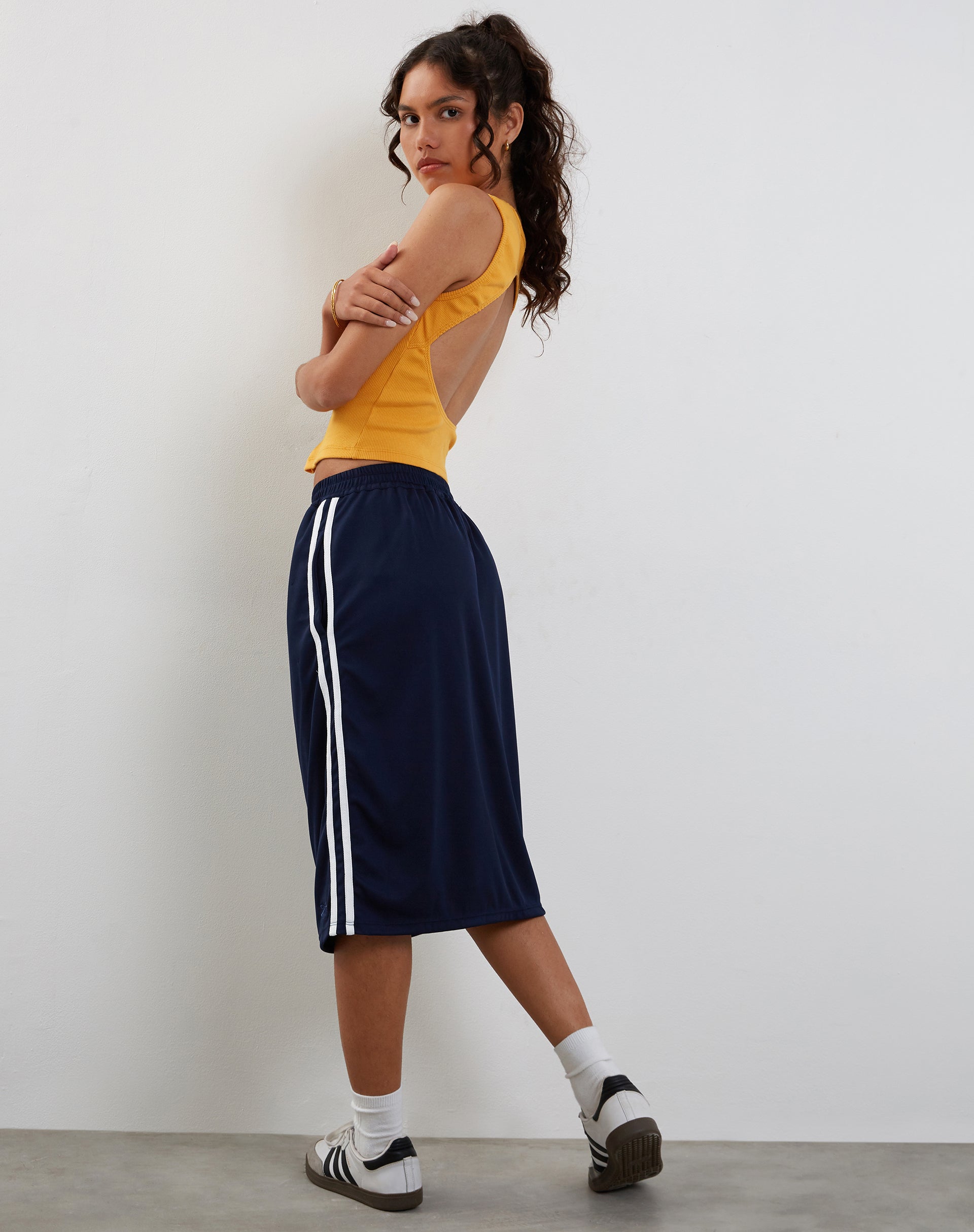 Afbeelding van Gelsho Open Back Tank Top in Faded Orange Rib