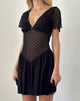 Afbeelding van Geni Mini Dress in Polka Black Flock