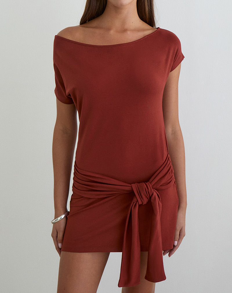 Afbeelding van Genya mini-jurk in jersey Fired Brick