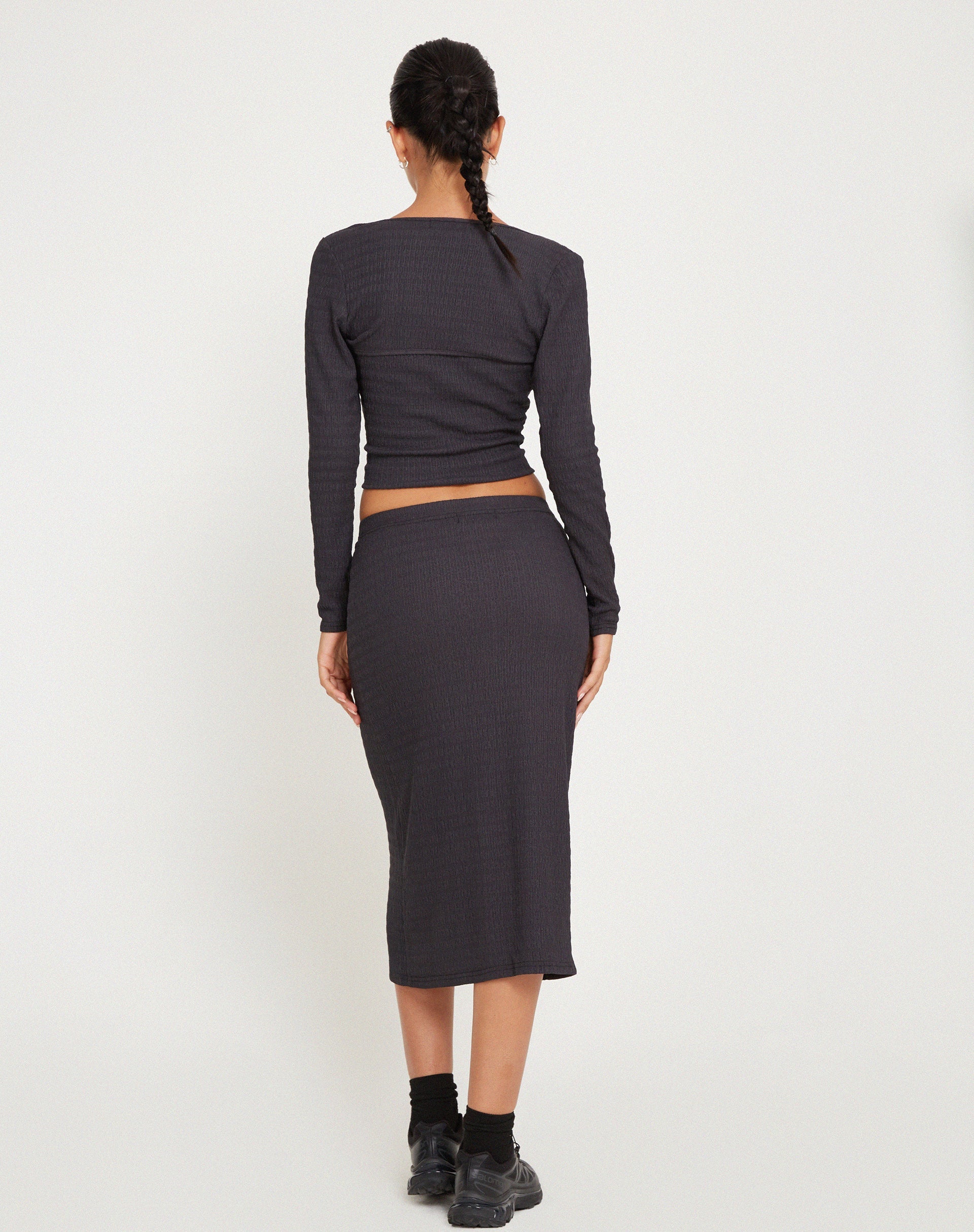 Afbeelding van GInny Top in Crinkle Charcoal