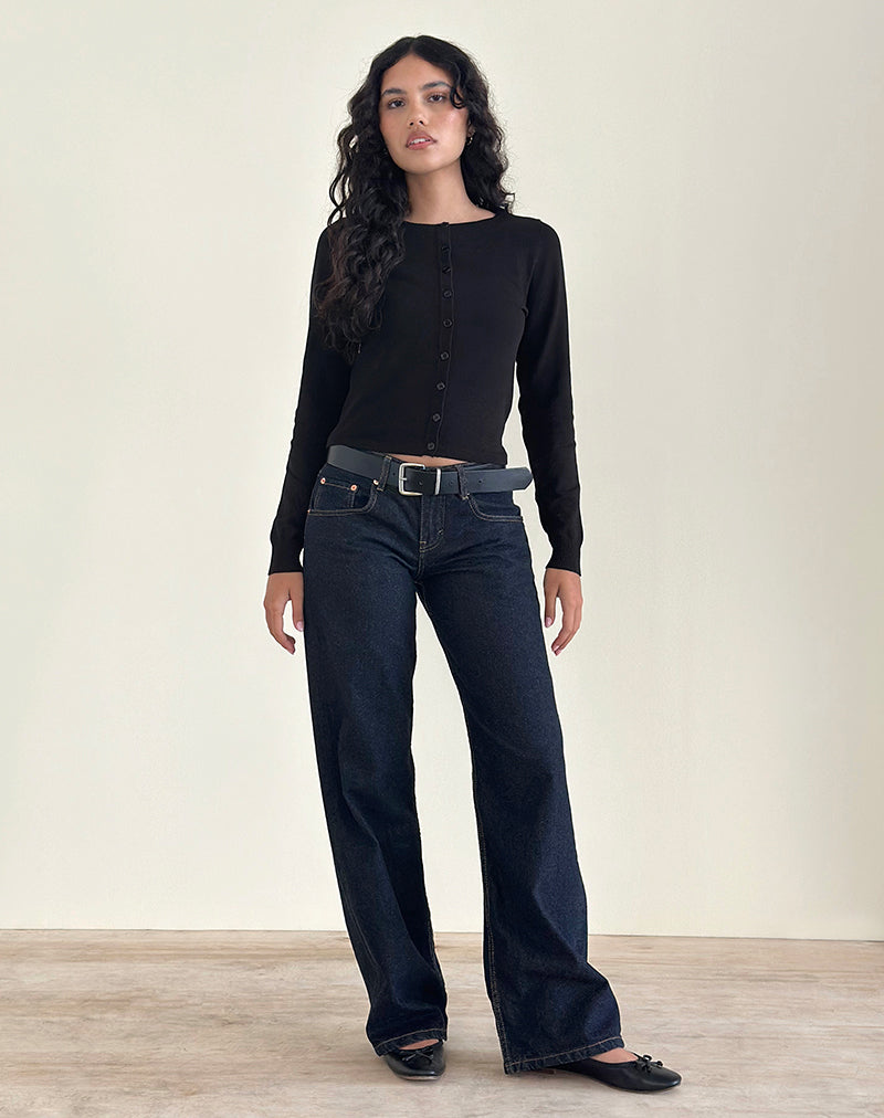 Giovanna vest in platbreisel zwart